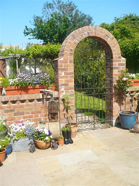 Brick Arch Metal Garden Gate | Garden Gate Design