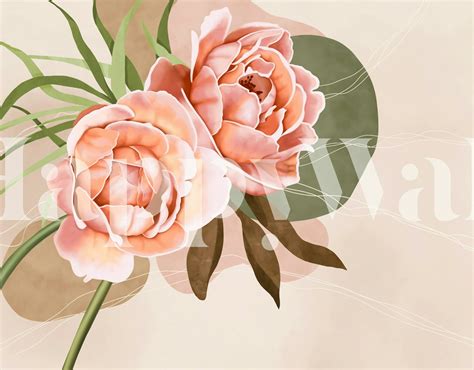 Pink Floral Wallpaper with Large Flowers