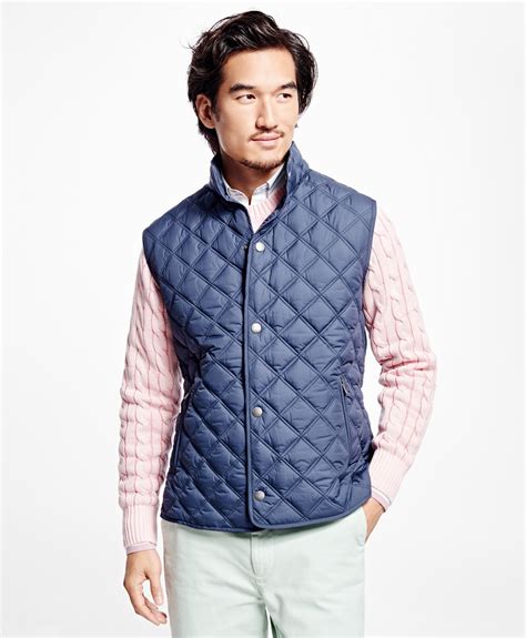 Brooks Brothers Lightweight Diamond Quilted Vest in Blue for Men - Lyst