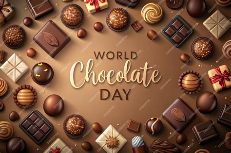 Premium Photo | A poster of a world chocolates day chocolates
