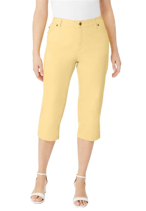 Roaman's Women's Plus Size Tall Denim 24/7 Iconic Capri Jean - Walmart.com