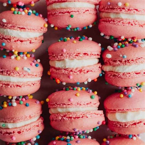 Download Birthday Cake Pink French Macaron Wallpaper | Wallpapers.com