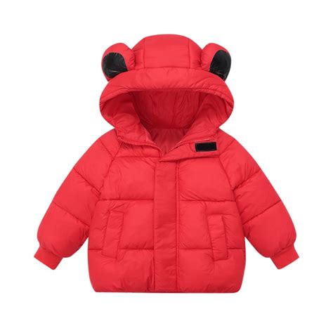 Toddler Winter Coat Little Boys Girls Puffer Coat Bear Ear Hooded ...