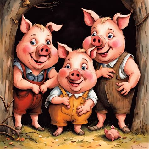 The three little Pigs Nursery Rhyme - AI Generated Artwork - NightCafe ...