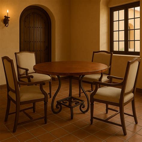 Spanish Mission Copper Dining Table | Artistry & Heritage - Rustica House
