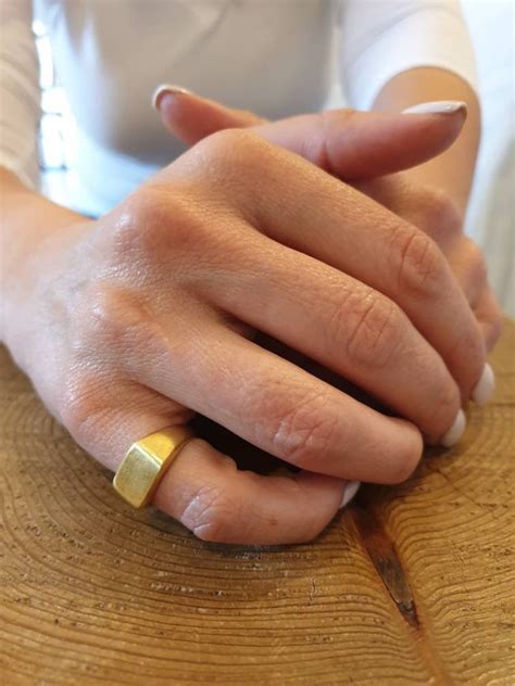 Gold Signet Ring Signet Ring Women Gold Pinky Ring Pinky - Etsy