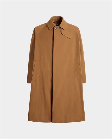 Men's Brown Trench Coat In Brown Nylon | Bally Global US