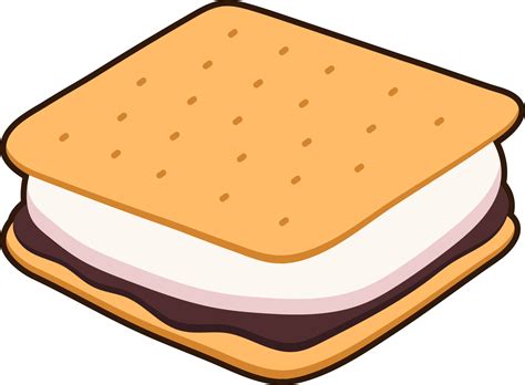 S'Mores Marshmallow Dessert Icon Element illustration Flat Sticker ...