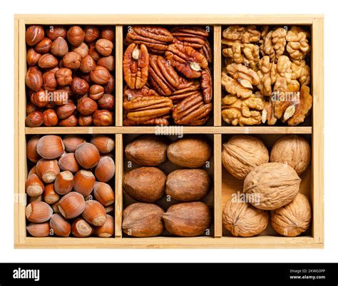Nuts set different types Cut Out Stock Images & Pictures - Alamy