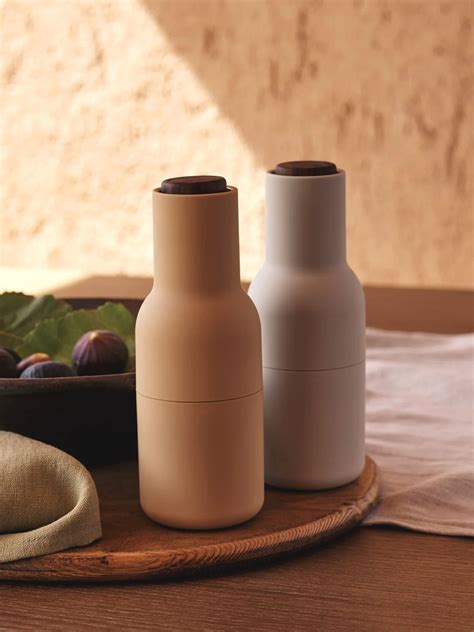 Menu Bottle Grinder Set - Nudes w. Walnut Lid, | Chilli Coral Pty Ltd