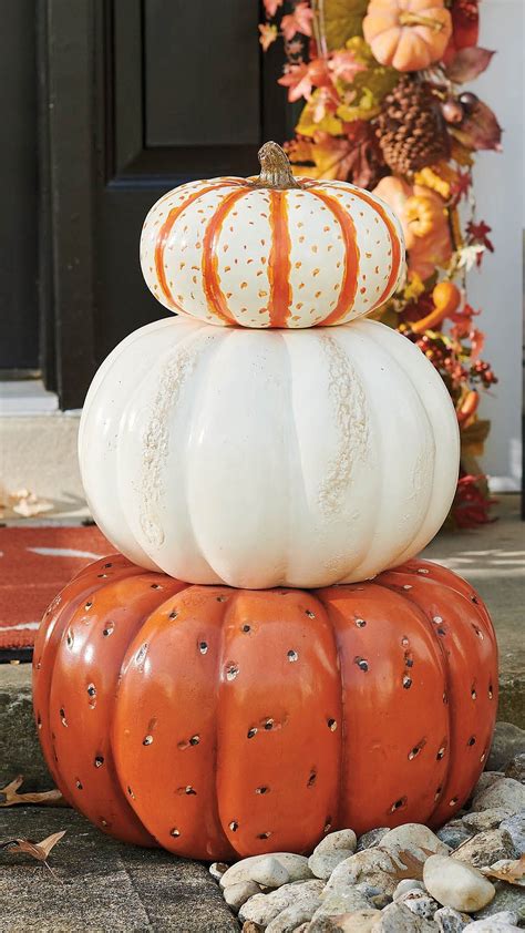 Harvest Pumpkin Stack | Grandin Road | Stacked pumpkins, Fall ...