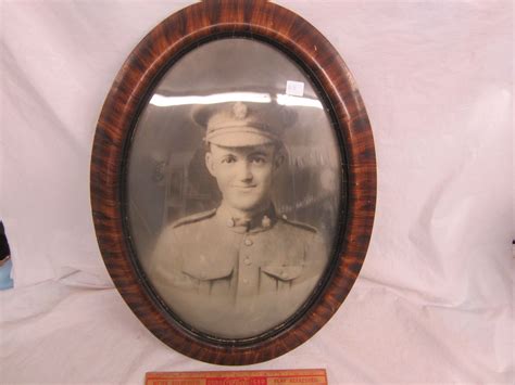 Antique Bubble Glass Frame with Picture of World War 1 Soldier in it ...