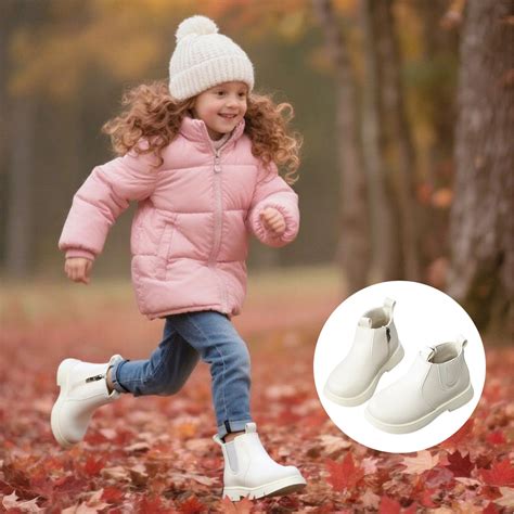 Hpapadks Girl Snow Boots Glitter Pearl Chain Shoes Fashion British ...