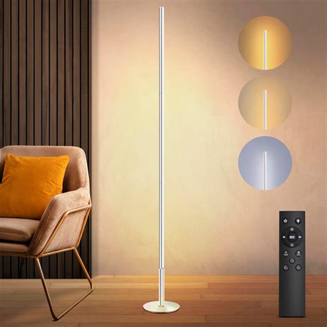 LED Corner Floor Lamp for Living Room, Minimalist Light with Remote ...