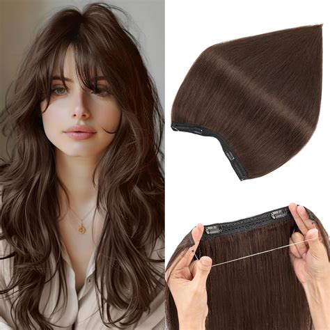 Amazon.com : Halo Hair Extensions Real Human Hair,S-noilite 100% Human ...