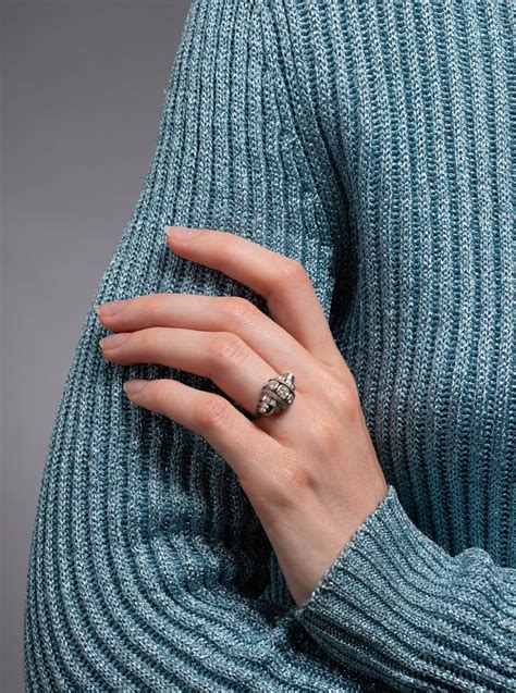 Buy Alexis Bittar Antique Art Deco 14k And Diamond Barrel Ring - Gold At 50% Off | Editorialist