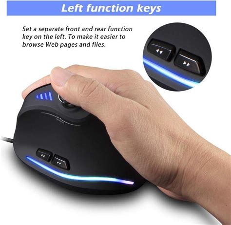 ZEERKEER Ergonomic Vertical Mouse, RGB Wired Vertical Gaming Mouse with ...