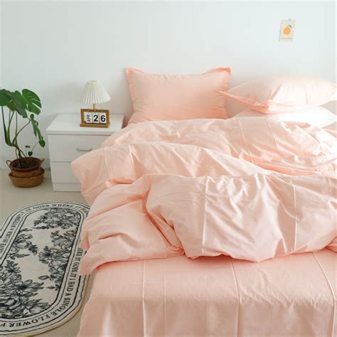 Coral Pink Duvet Covers Twin Full Queen King,100% Cotton Duvet Cover ...