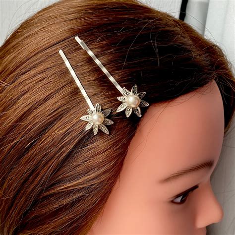 Vintage Silver Hair Clips Antique Bridal Hair Pins Silver - Etsy