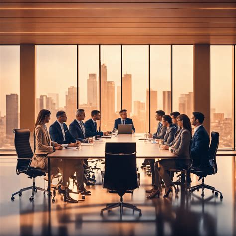 Lexica - Several C suite executives (men and women) sitting in the board room planning AI strategy.