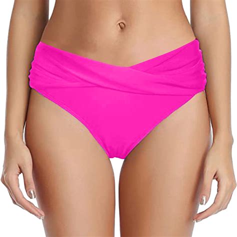 Womens Swim Shorts Bikini Bottom Twist Front Swimsuit Ruched Bathing ...