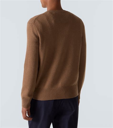 Logo wool and cashmere sweater in beige - Burberry | Mytheresa
