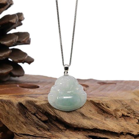 Silver Jadeite Buddha Pendant Necklace | Real Jade Buddha Jewelry – BKLA