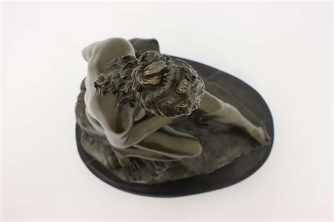 French Vintage Bronze Nude Sculpture After Allegrain