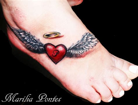 Memorial Heart With Wings Tattoo - Forearm Tattoo Ideas