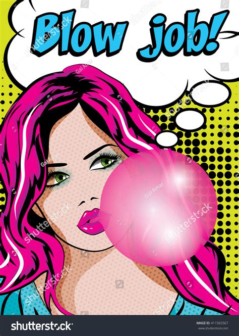 Pop Art Woman Gum Blow Job Stock Vector (Royalty Free) 411565567 ...