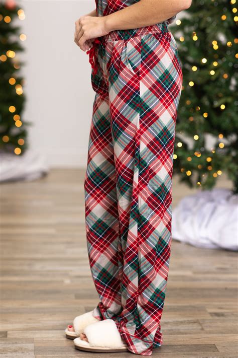 Emerald Green and Red Plaid Pajama Pants · Filly Flair