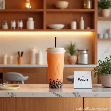 the interior of the bubble tea cafe is made in a minimalist style ...