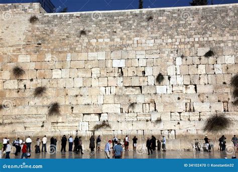 JERUSALEM, ISRAEL People at the Wailing Wall Where Editorial Image - Image of holy, judaism ...