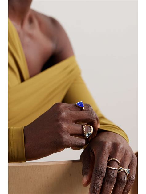 MATEO 14-karat gold, diamond and topaz ring | NET-A-PORTER