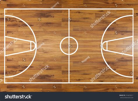 Aerial Top View Hardwood Basketball Court Stock Photo 314625611 ...