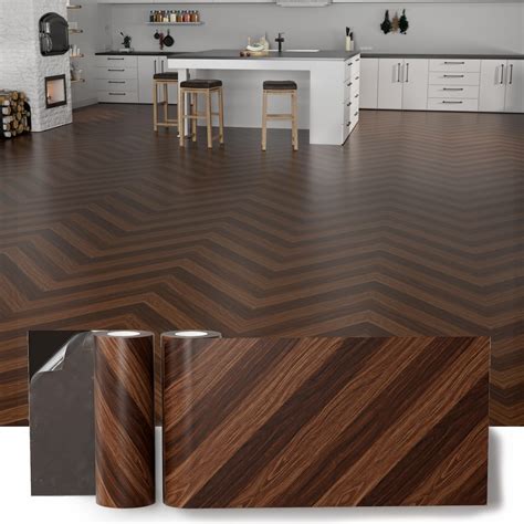 2 Rolls 11.8" Wide Cover 40 Sq.Ft Peel and Stick Floor Tile Roll ...