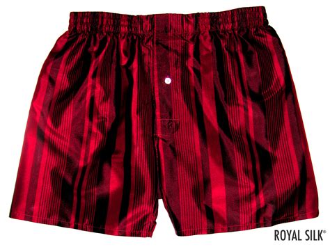 Fire Red Stripes Silk Boxers