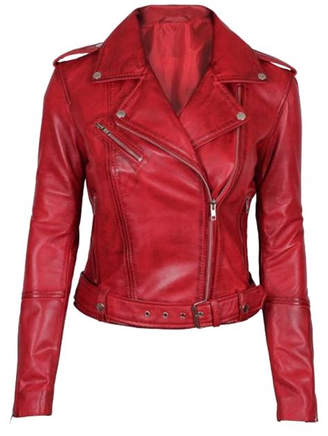 Red Leather Jacket, Texture, Fashion PNG Image