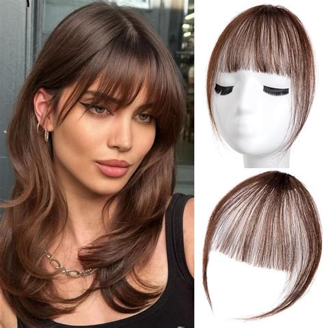Clip in Bangs 100% Real Human Hair Extensions Wispy Bangs for Women ...