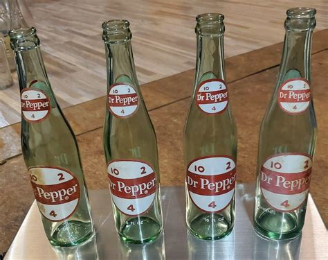 Vintage Dr Pepper 10,2,4 10oz Glass Bottles Total Of Four | #3928834471