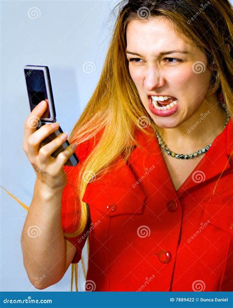 Stress and Phone - Scream of Angry Business Woman Stock Photo - Image ...
