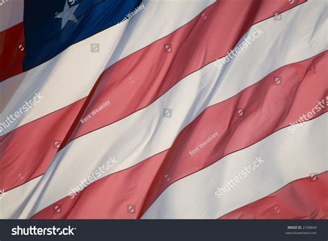 Backlit Huge American Flag Close -series- Stock Photo 2108844 ...