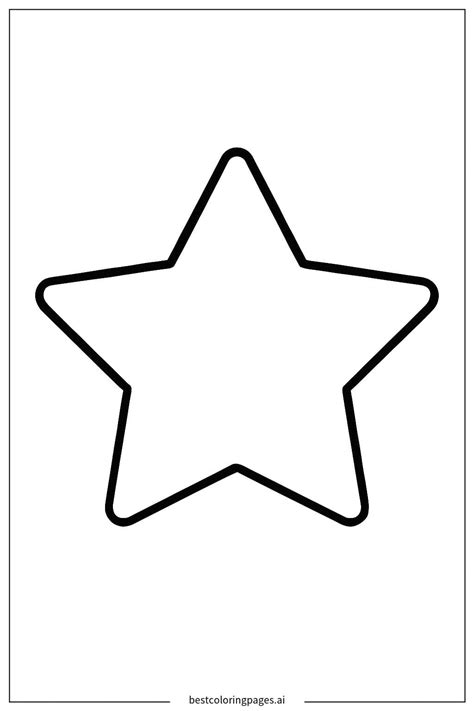 Bold and Simple Star Outline Coloring Page - Free Printable | BestColoringPages AI