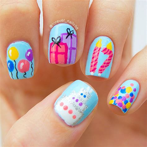 Birthday Nail Art #birthdaynailart #birthdaynails | Birthday nail ...