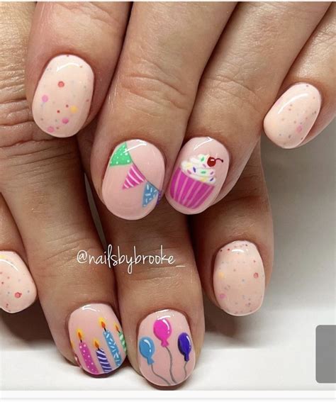 Pin by MoniQua Raouf on nails | Birthday nail designs, Birthday nail ...