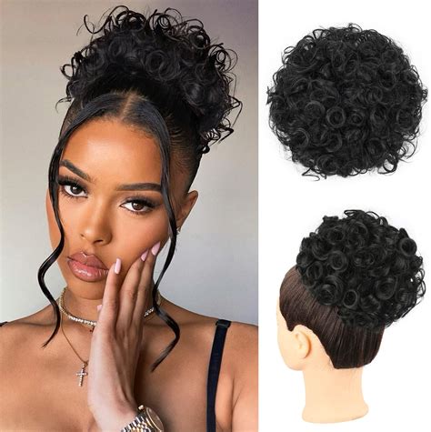 Amazon.com : Oseti 1PCS Messy Bun Hair Piece Large Black Hair Buns Hair ...