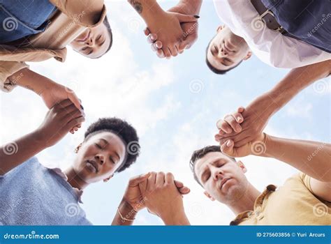 Holding Hands, Prayer Circle and Business People with Support, Faith ...