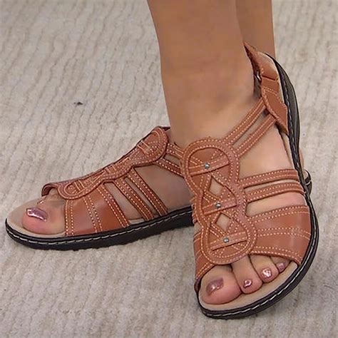 FAKKDUK Sandals Women Dressy,Women Comfy Orthotic Sandal Anti-Slip ...