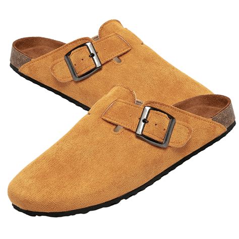 BERANMEY Women's Suede Clogs & Mules Stylish Leather Mules with Arch ...