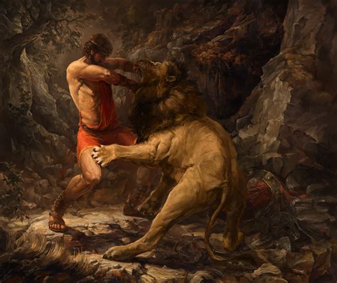 Yaroslav Radeckyi - Hercules fight with the Nemean Lion.
